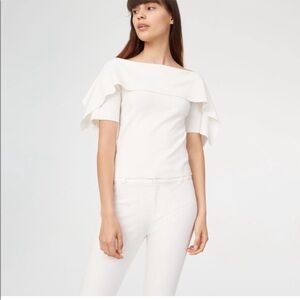 Club Monaco white flutter sleeve top